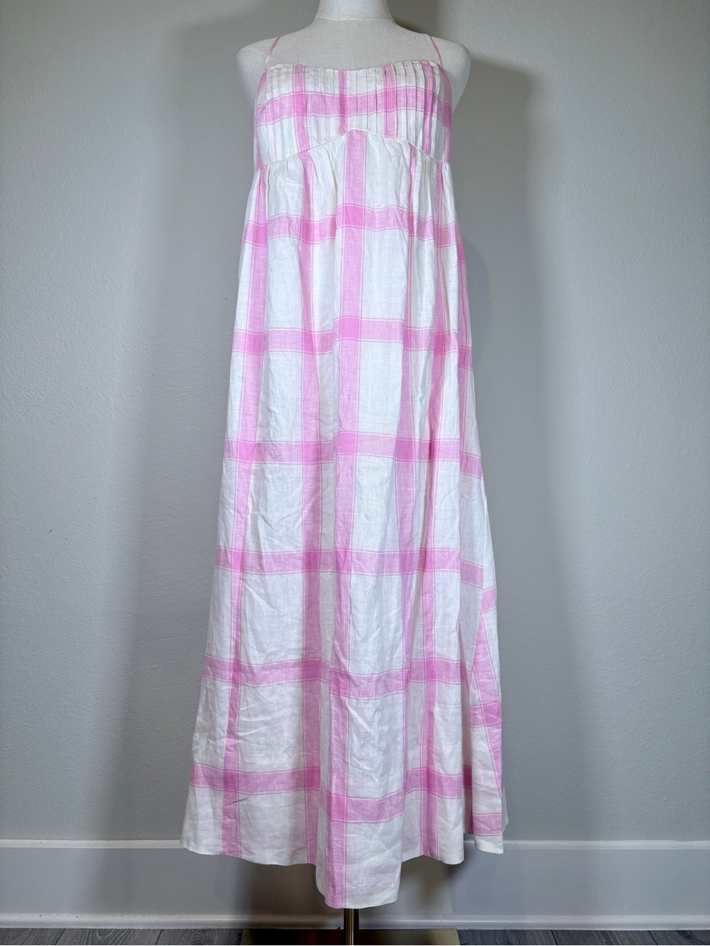 NWOT Anthropologie Maeve Linen Tie-Back Maxi Dress Size Lare Petite